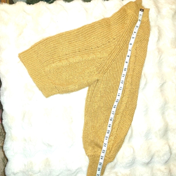 American Eagle Mustard Crew Neck Sweater with Ribbed Knit - Picture 5 of 10